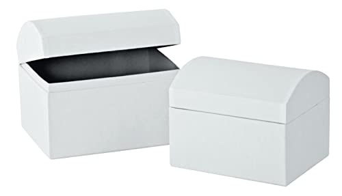 VBS Truhen, 2er-Set, Karton, weiß, 15x12xH12 und 13x10,5xH10,5cm