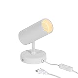 Aisilan Led Plug in Spotlight Adjustable Angle CRI 97 On/Off Switch Desk Or Wall Mount Uplight spot