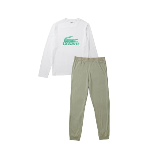 Lacoste Men's Branding Crew Neck Sweatshirt Pajama Set