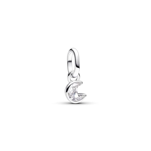 PANDORA ME Mini ciondolo a forma di luna in argento Sterling con zirconia cubica trasparente