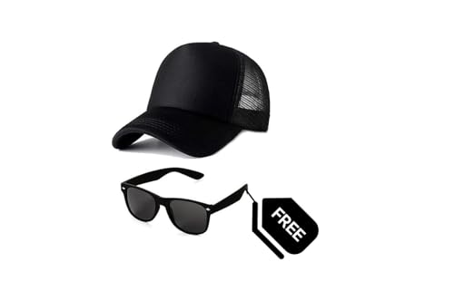 Image of Black Baseball Cap with Leather Patch, Casual Unisex Sports Hat, Adjustable Fit-Free Size