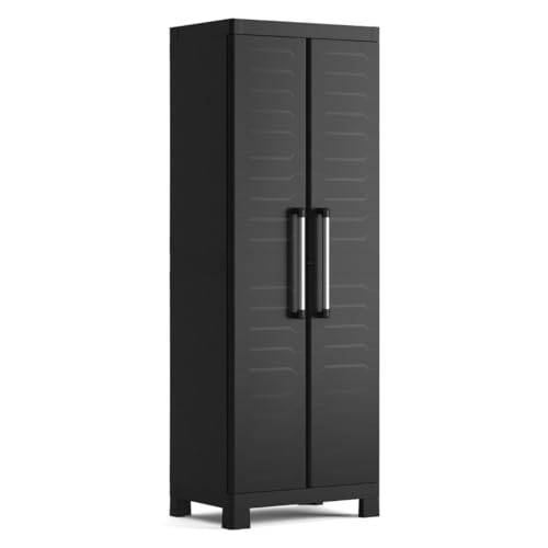 Keter Detroit, hoch Kunststoffschrank, Kunststoff, schwarz, 65 x 45 x 182...