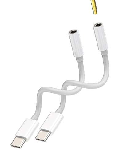 Adaptador USB C a Jack 3.5 mm(2Pack)Para Apple iPhone15 Pro Max Plus Mini Para iPad Compatible con Samsung DAC Cascos Audio Coche Accesorios Auriculares Tipo C Cable Type C Auxiliar Microfono Conector