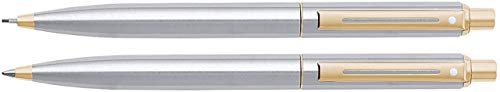 Sheaffer Sentinel, juego de bolígrafos y lápices de 0,7 mm, color dorado y cromo cepillado (95762)