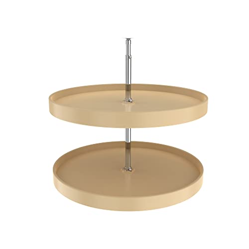 Image of REV-A-SHELF Polymer Full-Circle 2-Shelf Lazy Susan w /Dependent Hardware for Corner Base Cabinets