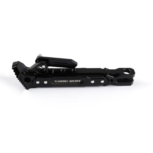 Image of Universal Motorcycle Kickstand Height Adjustable CNC Aluminum Alloy Side Stand for Electric Scooter Motorbike Mini Pit Dirt Bike Black