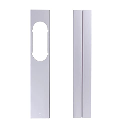 Kit de ventilación de ventana de CA, sello de ventana ajustable con 2 juegos de placas de sellado deslizantes, placas de sellado de balcón de PVC, kit de ventilación de puerta corredera de aire