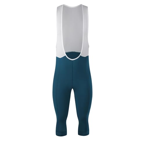 WSQHAO Pantalons à Bretelles de Cyclisme 3/4 Longs Collants en Polaire Thermique Pantalons vélo d'hiver Froid pour Hommes(Blue,M)