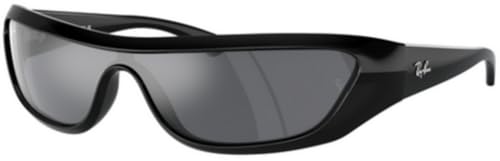 Ray-Ban RB4431 Sunglasses Bundle: RB 4431 66776V Black/Dark Grey Flash Silver Polyamide Standard and Eyewear Cleaning Kit