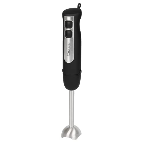 Clatronic SM 3739 - Batidora de mano con mango ergonómico, potente motor de 800 W, varilla de mezcla de acero inoxidable extraíble, gancho para colgar, color plateado y negro