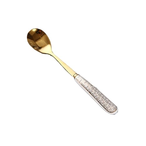 Soup Spoon 1 Pcs Coffee Spoons 5.9 Inches Tea Spoons Long Decorative Handle Stirring Spoons Small Teaspoons, Food Grade Stainless Steel Spoons, Long Spoons for Stirring, Metal Espresso Spoons Dinner S