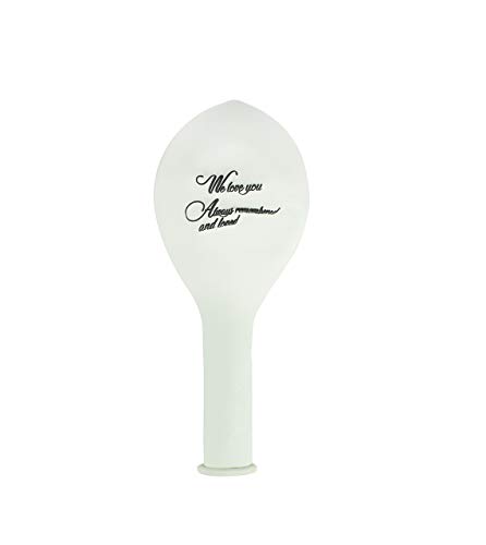 Qurly 36 Pieces White Remembrance Condolence Memorial Death Anniversary Celebration Of Life Funeral Biodegradable 12 Inches Release Balloon We Love You Always Remembered And Loved #TOP2