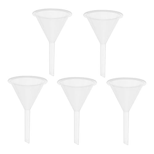COLLBATH 5 Pcs Plastic Funnel 60ml Lab Funnels for Fluid Transfer No Spill Easy Nesting