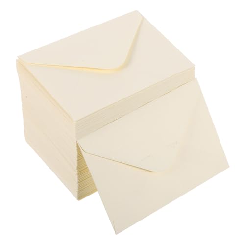 Artibetter 100個無地招待状用封筒 米白色 紙製カード封筒 結婚式 誕生日 グリーティングカード ビジネス用 書類収納用 シンプル欧風デザイン