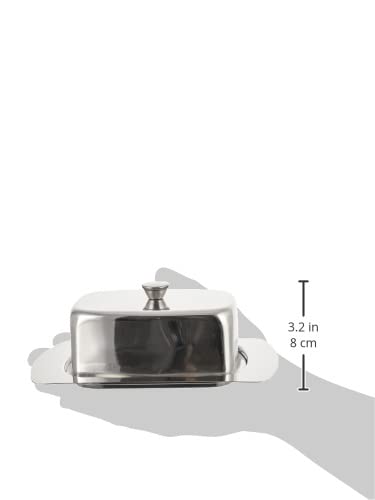 IBILI Butter Dish with Lid of Stainless Steel, Silver, 20 x 13 x 8 cm - immagine 6