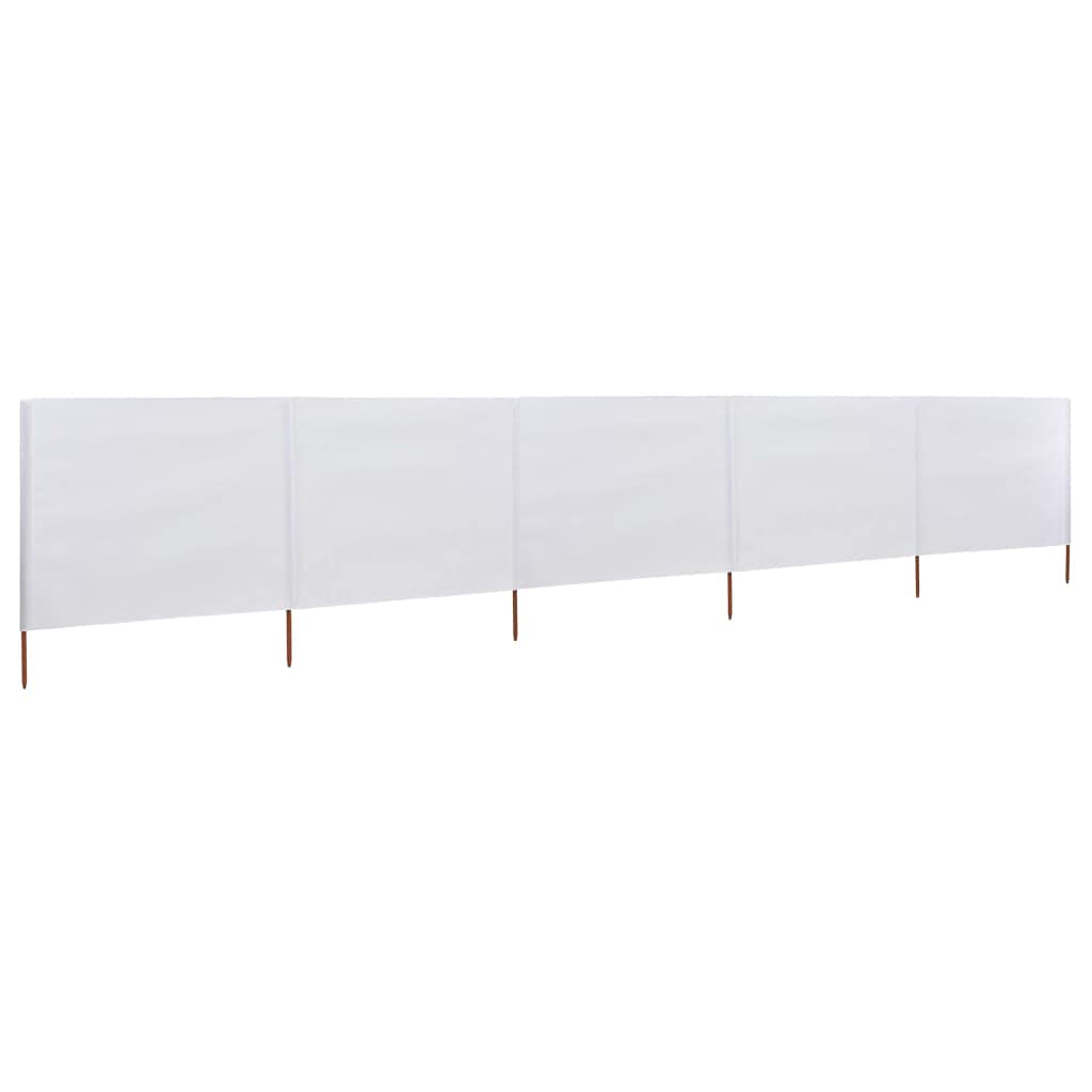 Homgoday 5-panelowy parawan z tkaniny 600 x 120 cm piaskowo-biały, dekoracja, zewnętrzny parawan balkonowy ogród, przegroda zewnętrzna, na zewnątrz pogrzebowy ogród, separe przegroda zewnętrzna