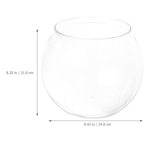 24cm Mini Aquarium Goldfischglas Kleines Aquarium Rund Fisch Mini Vase Für Zuhause Wohnzimmer Schlafzimmer Büro Schreibtisch Dekoration