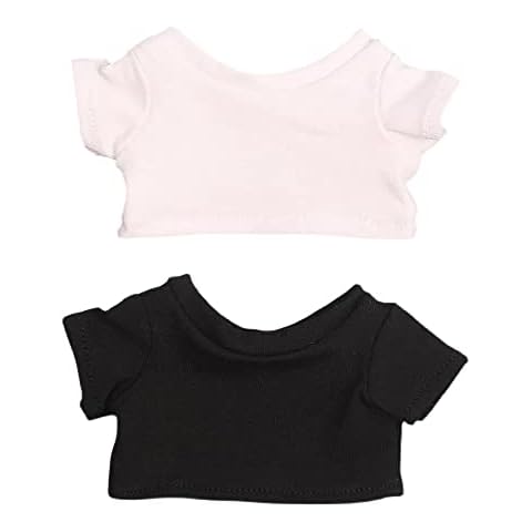 niannyyhouse 20cm Plush Doll Clothes White Black T-shirt Accessories Doll Dress Up Cover