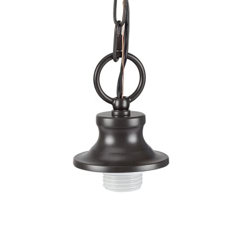 Image of Aspen Creative 21050-11, Indoor Pendant Light Kit, 6' SPT-1 Black Wire / 5' Steel Chain. Socket Cup: 3-1 /2 inch W x 1-15 /16 inch H. Suitable: 16 inch D. to 18 inch D. Pendant Shade. Oil Rubbed Bronze. 1 Pack.