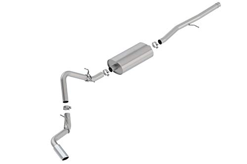 Borla 140793 Touring Cat-Back Exhaust System 3 in. Into Muffler True Dual 4.0 in. x 11.50 in. Single Rolled Angle-Cut Tip Truck Side Exit Touring Cat-Back Exhaust System