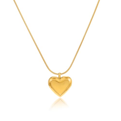 Vivid Echo 18k Gold Plated Heart Pendant Necklace for Women, Elegant Dainty Jewelry with Gift Box, Gift for Parties and Special Occasions