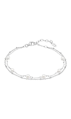 LOTUS SILVER Pulsera Plata Mujer LP3477 2/1 de Primera Ley 925 ml Perlas   Sofisticado Brazalete con Pulido y Acabado Refinado   Ideal para Regalo de Cumpleaños   Aniversario   Ocasiones Especiales