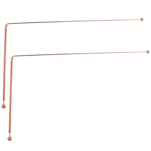 FAVOMOTO 2PCS Dowsing Rod, Copper Dowsing Rods Retractable Divining Rods Flexible Rotation Divining Tool Portable Pen Shape Rods for Divining Water Treasure