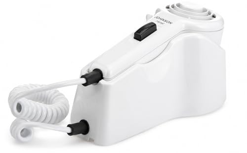 Asciugacapelli da Parete Hotel 1000W con Supporto Murale e Pulsante di Sicurezza Phon Compatto per Hotel B&B Casa Agriturismo Bagno Asciugacapelli a Muro con Cavo Spiralato ABS Termoresistente Bianco