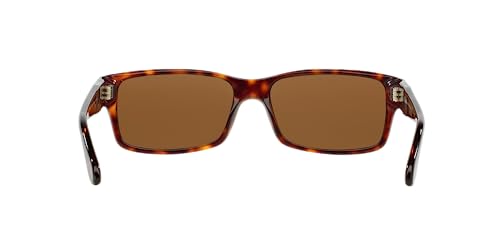 Persol PO2803S Rectangular Sunglasses, Havana/Brown Polarized, 58 mm - Thumbnail 7