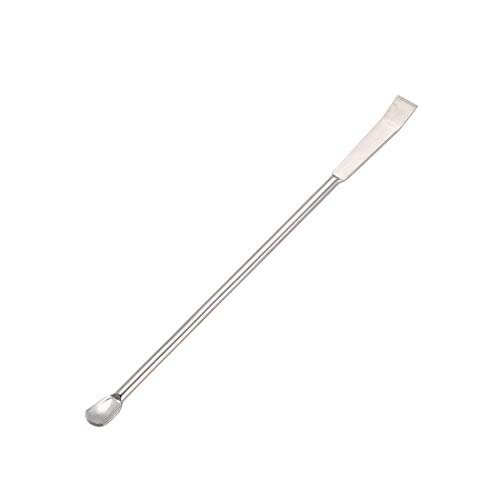 uxcell Micro Lab Sampling Reagent Spoon 304 Stainless Steel 2 in 1 Double Head Laboratory Mixing Spatula 125mm 2Pcs