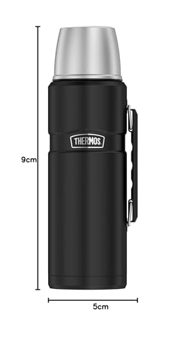 THERMOS Termo King de acero inoxidable, negro de 1,2 l, termo con vaso para beber 4003.232.120, apto para lavavajillas, se mantiene caliente 24 horas frío durante 24 horas, sin BPA - imagen 8