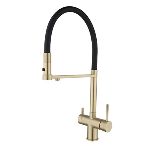 Robinet de cuisine en laiton rotation 3 voies avec filtre intégré eau chaude froide