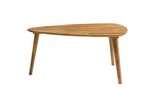 Nordic Story Couchtisch Scandi 2 (Eiche Natur) • Nierentisch für Wohnzimmer • Ideal als Sofatisch, Beistelltisch oder Kaffeetisch • Massivholz (Eiche) • Skandinavischer Tisch (74 x 70 x 45 cm) Cover