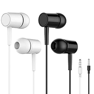 2 Packs 3.5mm Wired Earbuds, in-Ear Headphones with Built-in...