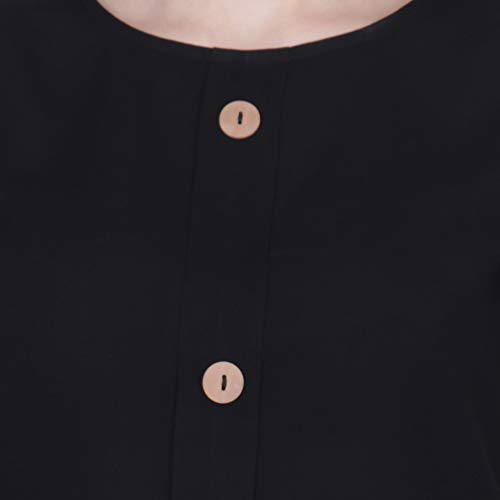 Image of POPWINGS Casual Black Rayon Culottes with top for Women, Jumpsuit