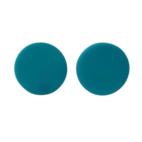 Image of Teal Blue Stud Earrings, Modern Minimalist Round Earring Jewellery (10mm)