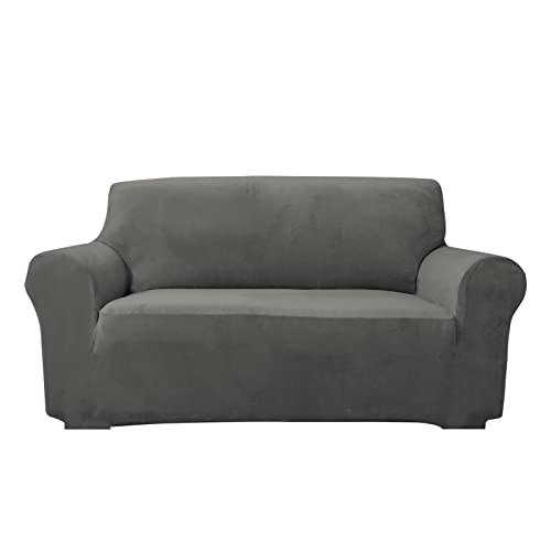 CXYKN Funda De Sofá De Terciopelo, Funda De Sofá Suave De Elasticidad Funda De Sofá Universal Suave para Mascotas De La Sala De Estar -gris-48-68 Pulgadas