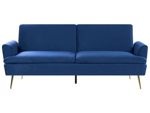 Beliani Moderner 3-Sitzer Sofa Samtstoff Marineblau Vettre Beliani Moderner 3-Sitzer Sofa Samtstoff Marineblau Vettre