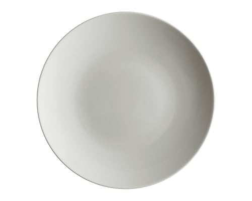 ✔️ DESIGN ESSENZIALE E MINIMAL: Piatti piani da 27 cm in porcellana bianca pura per una tavola raffinata e moderna