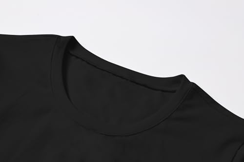 Image of Betusline Girls & Women Basic Summer Short Sleeve Slim Fit T-Shirts Soft Crewneck Crop Y2k Tee Cute Gym Fashion Clothes