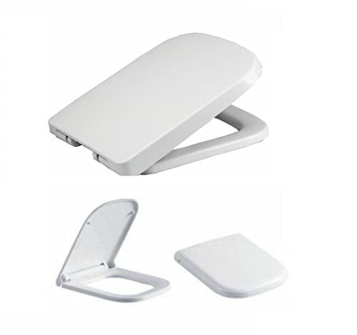 Holdfiturn Square Toilet Seat, Quick Release, Easy to Clean, Top Fixing Hinges, Adjustable Hinges