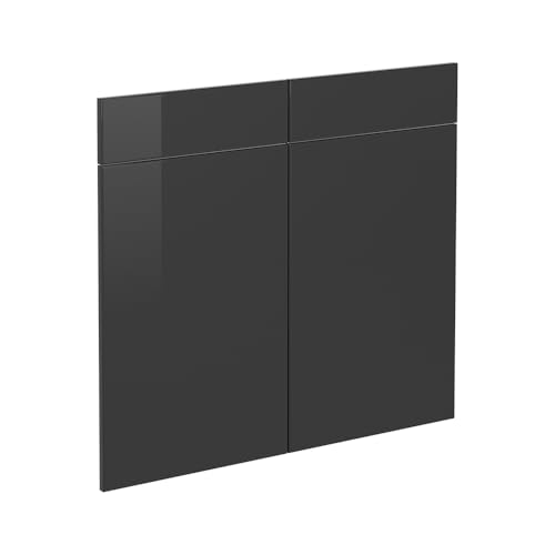 Vicco Façade de Cuisine R-Line, Anthracite Haute Brillance, 79.2x70.8cm façade de Meuble pour Meuble Bas à tiroirs, adapté aux armoires de Cuisine R-Line...