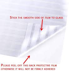 Image of WISDOM Privacy Window Film Frosted Glass Film Glass Film No Glue Anti-UV Window Sticker Non Adhesive for Privacy Office Meeting Room Bathroom Living Room (Stripe Frosted, 12 x 50 inch)