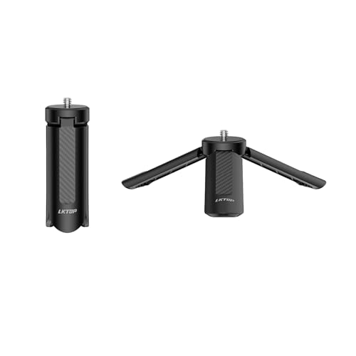 LKTOP �~�j�J�����O�r DJI Pocket 3�p �|�[�^�u���܂肽���ݎ��X�^���h 1/4�C���`�X���b�h�t�� DJI Osmo Action�AGoPro�AInsta360 X5/X4/X3�ȂǂɑΉ� �f�X�N�g�b�v���B��_ Vlog�O�r