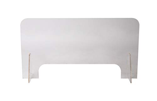 Mind Reader Acrylic Sneeze, Front Desk Cough Guard, Protective Clear Panel for Cashiers, Reception, Checkout Stations, 16 x 30