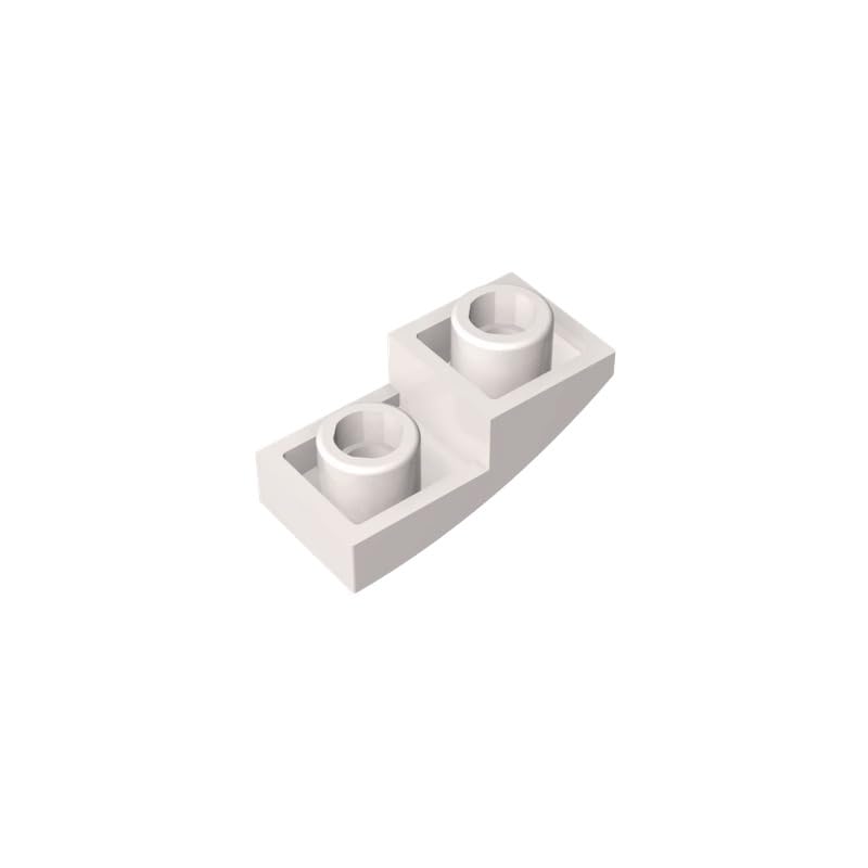Gobricks GDS-795 Slope Curved 2 x 1 Inverted 50PCS Compatible with Lego Toy 24201 6147050 DIY Parts and MOC Components for Major Brick Brands Color:White 1