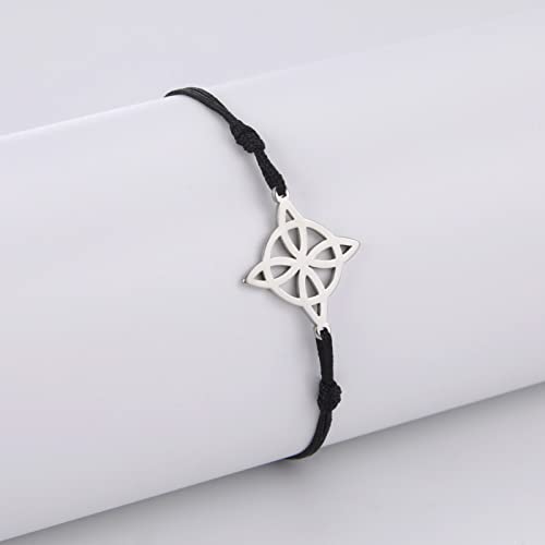 Dreamtimes Trendy Witch Knot Charm Bracelet Celtics Bracelet Geometric Women Female Stainless Steel Witchcraft Chain Bracelet Wiccan Jewelry for Women Vintage Om Yoga Bracelet3