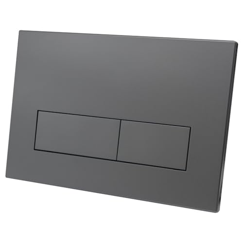 Fixnorex Placca di comando WC compatibile con Geberit Sigma 01/20/30, UP300 & UP320, doppio scarico, 246 × 164 mm, completa di set di leve e telaio di montaggio (Grigio scuro)