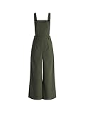 CIDER Corduroy Overalls for Women Wide Leg Jumpsuits Adjustable Straps One Piece Jumpsuit Dressy Trendy 2025, Green, Medium
