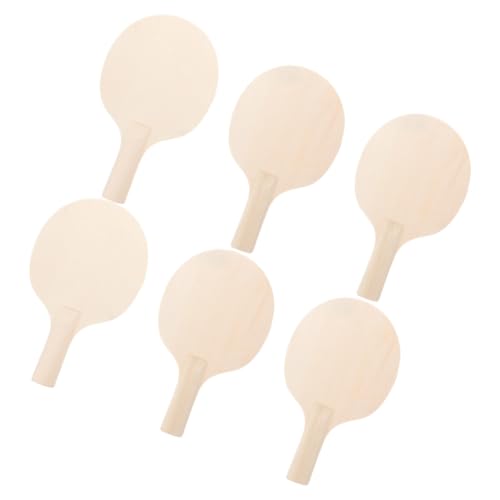 KESYOO Palas de Tenis de Mesa de Madera sin Pintar para Bricolaje, 6 Unidades, Raquetas Livianas y Duraderas, Equipo Multipropósito para Entrenamiento, Juegos Casuales y